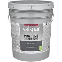 طلاء حائط داخلي Valspar 72007 عتيق أبيض Pro-Hide فضي 5000، قشر البيض، 5 جالون
