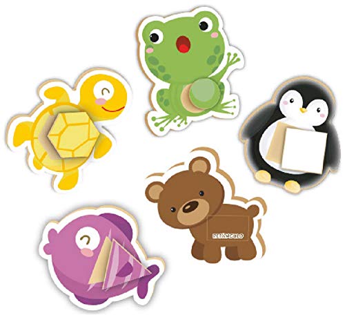 Brinquedo Pedagógico Madeira Brincando com as Formas 10 Peças Brincadeira De Criança