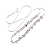 WEZTEZ Cinturones de novia con diamantes de imitación para boda, vestido de noche - blanco - Talla única