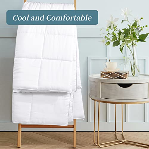 Hombys Cooling Viscose From Bamboo Queen Size Comforter For Hot Sleepers, Breathable Silky Soft Duvet Insert, White All Season Down Alternative Lightweight Comforter With 8 Corner Tabs 90X90 Inches #TOP3