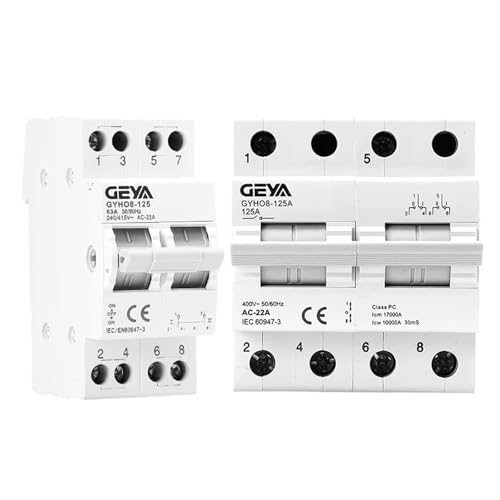 Interrupteur de transfert manuel GYHO8 2P 100A pour rail DIN - 4