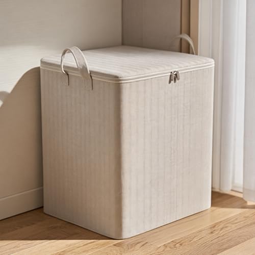 Contenedores Grandes De Almacenamiento De Mantas Con Cremallera, Bolsas De Almacenamiento De Ropa Grises, Organizadores De Armario Resistentes Para Ropa De Cama, Edredones, Ropa De Temporada 30 L