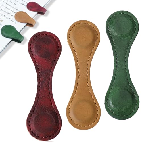 3 segnalibri magnetici, segnalibri personalizzati, in finta pelle, stile vintage,