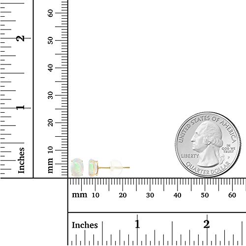 Solid 14K Gold 7x5mm Oval Genuine Birthstone Stud Earrings For Women | Hypoallergenic Studs | Natural or Created Gemstone Stud Earrings For Women4