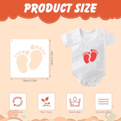 OOTSR 22 Stück Baby Thema Schablonen, Zeichenschablonen Vorlage für Baby-Dusche, Stencil Schablonen zum Malen für Onesies, Lätzchen, Hemden Dekoration