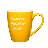 tasse gelb bedrucken Die Glücks-Tasse ist auch ein tolles Geschenk für alle, die eine kleine Aufmunterung im Alltag benötigen. Egal ob für die Mutter, den besten Freund, die Arbeitskollegin oder den Chef - diese Tasse bringt mit jedem Schluck Freude ins Leben.