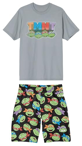 Bioworld Teenage Mutant Ninja Turtles Men's 2-Piece T-Shirt & Lounge Shorts Sleep Set