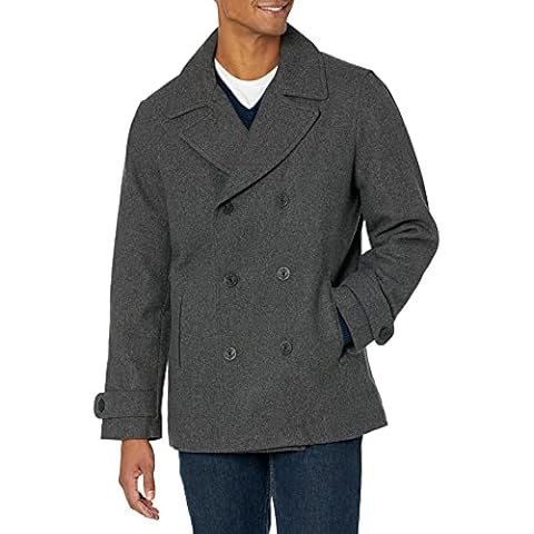 Amazon Essentials Double-Breasted Wool Blend Peacoat Cover