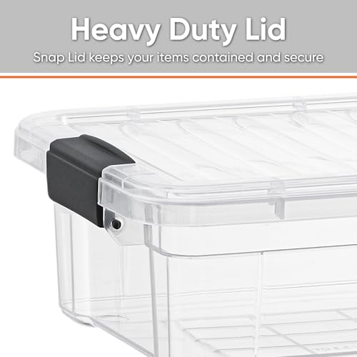 Image of Superio 7.4 Quart Clear Plastic Storage Bin with Lid, Stackable Organizer Box, BPA-Free Storage Container for Home, Garage, School & Office, 6 Pack