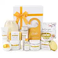 Spa Gifts for Women Vanilla Coconut Self Care Set Birthday Baskets Christmas Relaxing Home Kit Luxurious Bath and Body Gift for Mom Her Sister Teacher Friend Friendship Thinking of You Thank You Box