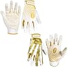 HANDLANDY Youth Football Gloves, Sticky Wide Receiver Gloves for Kids & Adults, 2 Pairs Bundle