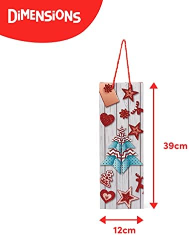 THE TWIDDLERS - 12 Christmas Wine Bottle Gift Bags Sturdy Paper & Strong Handles, Perfect for Xmas Parties & Presents