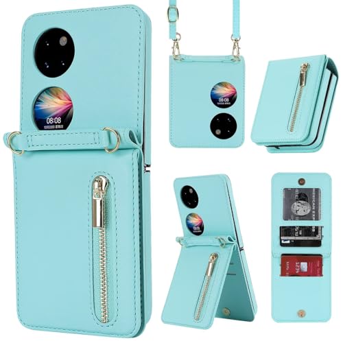 Protection Huawei Pocket 2 en cuir Premium bleu style chic