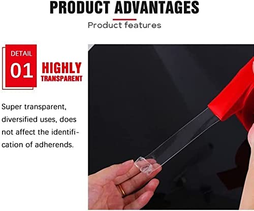 ZAMAKS Fita dupla face para automóvel, silicone transparente de alta resistência, sem vestígios, fit