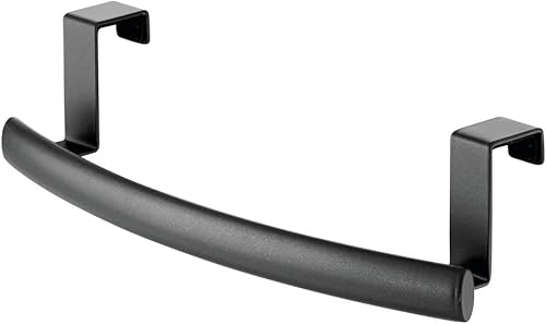 Miniatura 9 de mDesign Barra Curva de Toallas de Acero para Puerta, Perchero para Armario o Armario de Cocina, Soporte de Toallas para Baño - Sostiene Toallas de