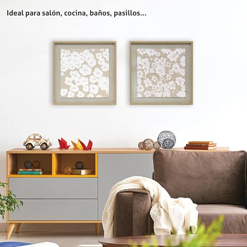 Miniatura 3 de La Fabrica Del Cuadro , Pareja De Cuadros Decorativos Artesanales Pintados A Mano, Cuadros Decoración Para Salón Y Diferentes Estancias. Pareja Flores