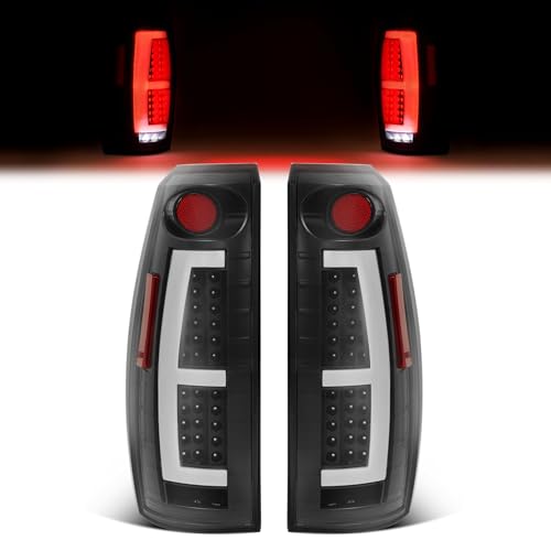 HECASA 2Pcs Tail Lights LED Compatible with 2007-2013 Chevy Chevrolet Avalanche Rear Brake Lamps Taillights Black Housing Clear Lens Left & Right Replace for GM2800222 GM2801222 22739263 22739264 by HECASA - Used condition - US$81.63