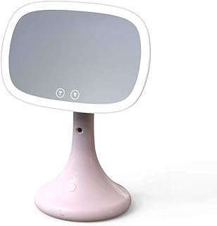 WHSS Maquillage Lumineux Miroir LED Lampe De Table Miroir De Ménage Pulvérisation Humidification Compteur d'eau De Bureau Vanité Miroir Double Usage Alimentation (Couleur : Pink)