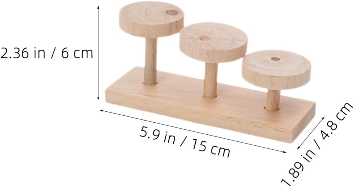 ABOOFAN Wooden Claw Grinding Ladder for Hamsters and Parrots, Easy to Clean Bird Ladder with Standing Platform, Ornament for Hamster's Cage and Bird Play