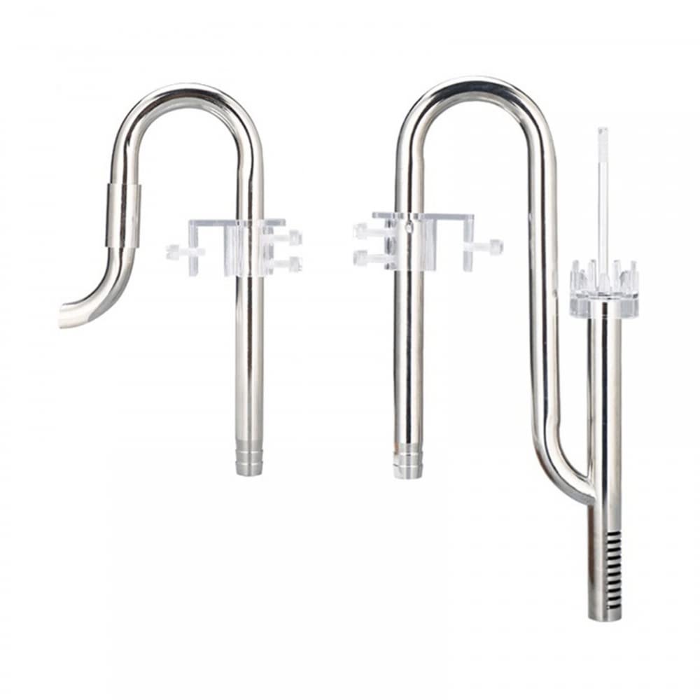 DONGKER Tubo de lirio de metal, acero inoxidable de 12/16 mm para acuario, salida de agua, desnatador de superficie para acuario