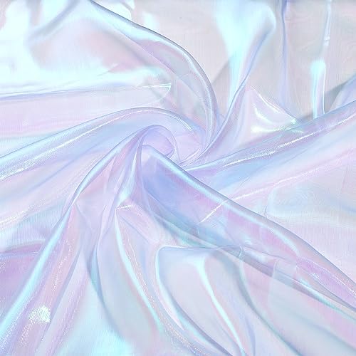 PH PandaHall 4x1.5m Organza Lace Fabric, Purple Sheer Iridescent Cloth Magic Shiny Rainbow Fabric Gradient Organza Fabrics for Wedding Dress Stage Show Costume Decoration DIY Crafts PH PandaHall 4x1.5m Organza Lace Fabric, Purple Sheer Iridescent Cloth Magic Shiny Rainbow Fabric Gradient Organza Fabrics for Wedding Dress Stage Show Costume Decoration DIY Crafts