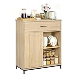 WOLTU Credenza Cucina, Mobile Buffet con Cassetto, Porta Scorrevole e Ripiano Regolabile, ...
