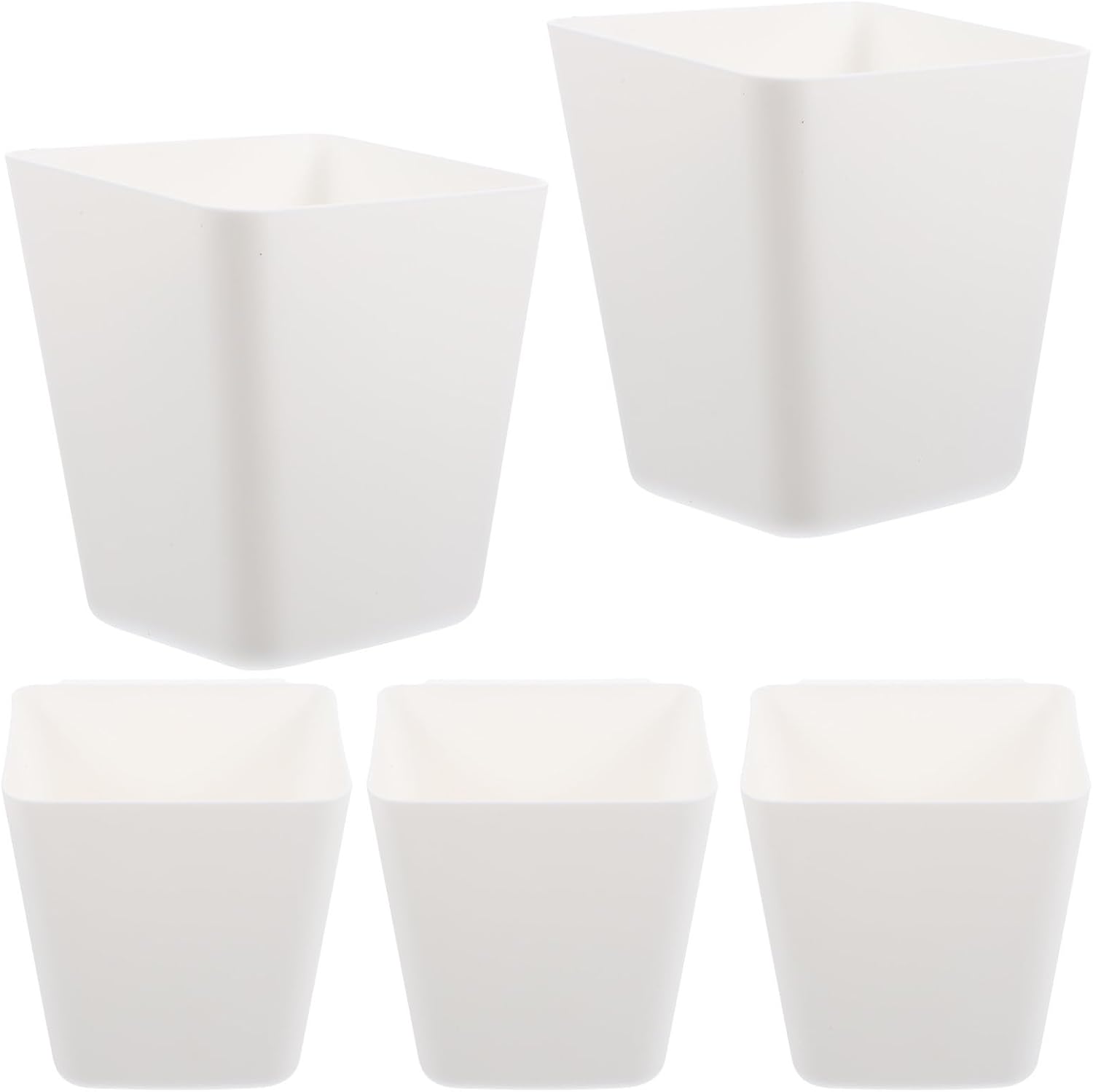 Sewroro Hanging Cup Storage Holder with Hook Design 5pcs White Plastic