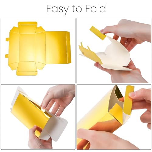 Elsjoy 100 Pack Gold Bar Gift Box, Fake Gold Bar Party Favor Treat Boxes, Golden Brick Treasure Boxes for Chocolate, Candy, Pirate & Casino Themed Party by Elsjoy - Image 3