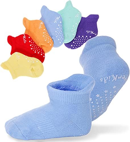 EBMORE Dicke Stoppersocken Kinder Baby Warme Antirutsch Socken für Jungen Kleinkinder Mädchen Anti Rutsch Baumwolle Babysocken Geschenk 6 Paar