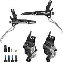 BUCKLOS IIIPRO IV4 4 Piston MTB Hydraulic Disc Brake Set, Front 850mm and Rear 1550mm Mountain Bike Hydraulic Brakes with Aluminum Alloy Caliper Lever Fit Ebike,Fat Bike Trail Bicycle XC AM DH BMX