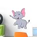 Elephant Cartoon Dancing Wall Decal by Wallmonkeys Peel and Stick Graphic (12 in H x 12 in W) WM257455
