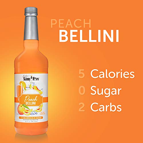 Jordan's Skinny Mixes Peach Bellini, Sugar Free Cocktail Flavoring Mix, 32 Ounce Bottle #TOP1