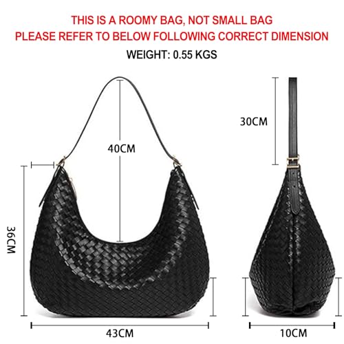 Bolso de hombro tejido de cuero vegano para mujer miniatura 2