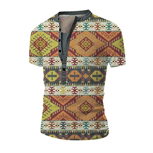 Spring Summer 3D Printing Casual Digital Collar Stand Mens Blouse Retro Sleeve Short Top Fashion And Men T Shirts Shirt #TOP27