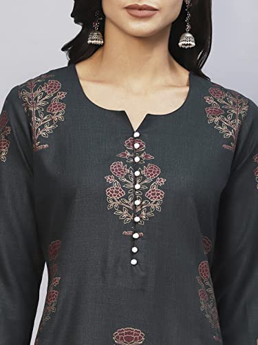 Image of ANNI DESIGNER Women's Cotton Blend Kurta With Pant