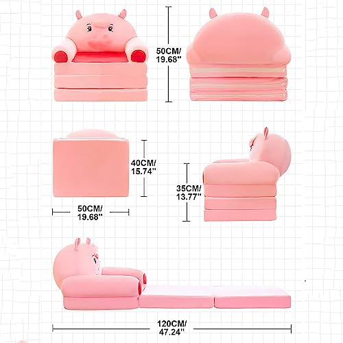 Miniatura 3 de Masyrt Funda De Sofá Para Niños Y Niñas, 2 En 1, Suave Y Plegable, Funda Para Silla Infantil Que Se Convierte En Tumbona, Con Bonitos Diseños Para Sala De Juegos Y Muebles De Dormitorio