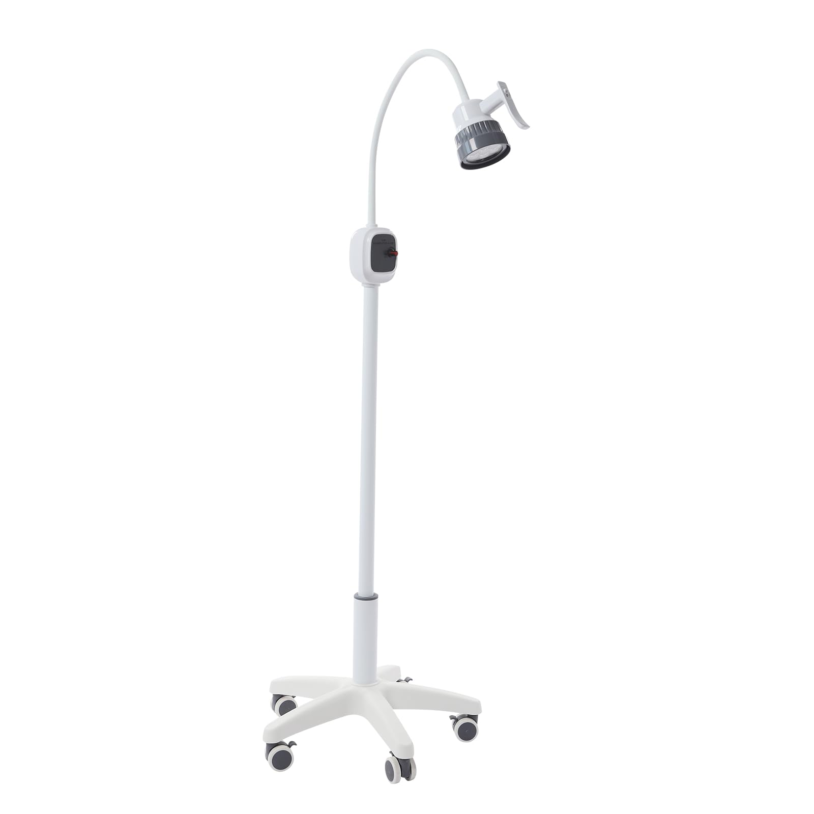 Lampada chirurgica a LED da 12 W, con 7 perle, 7500 lux, lampada mobile per ginecologia, lunghezza asta 80 cm, con 5 ruote per cliniche dentali