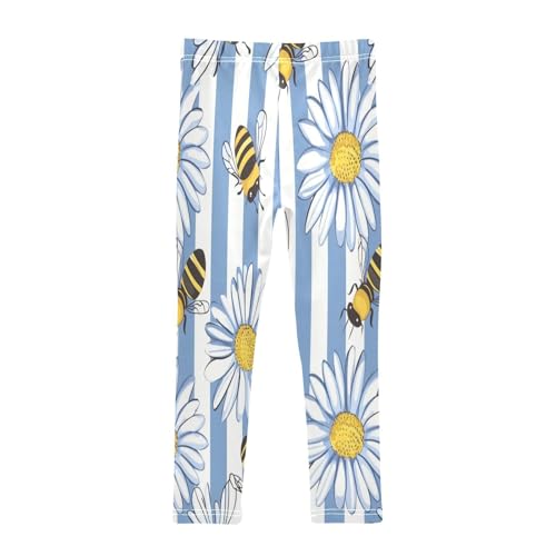 Toddler Girls Leggings Printed Yoga Pants Leggings White Daisy Bee for Kids2