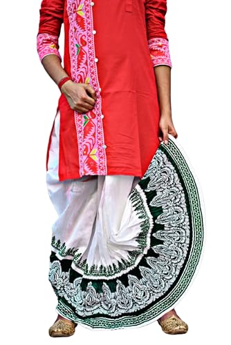 Image of Men's Ready to Wear Pant System Printed MAYUR PUCHHA Dhoti for Marriage, Pooja, Festival etc.(GC010)