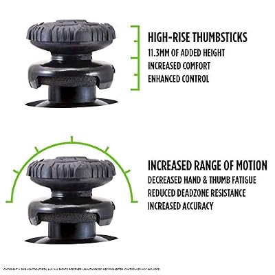 KontrolFreek FPS Freek Battle Royale Nightfall for PlayStation 4 (PS4) and PlayStation 5 (PS5) | Performance Thumbsticks | 2 High-Rise Convex Black