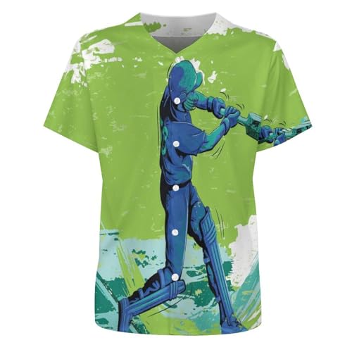 Cricket Player Baseball Jersey Personalized Baseball Shirts Sportswear Sports Uniform for Men Women L