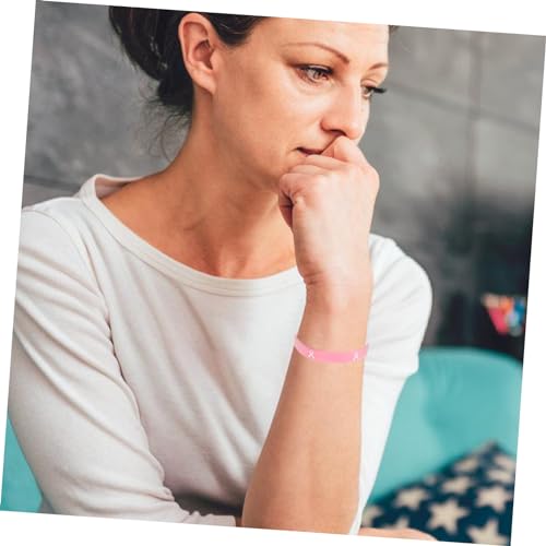 UKCOCO 20st&uuml;cke Silikonarmb&auml;nder Bewusstseinsarmb&auml;nder in Gro&szlig;en Mengen Inspirierende Armb&auml;nder F&uuml;r Weibliche St&auml;rke Gegen Brustkrebs T&auml;glicher Gebrauch Und Schule