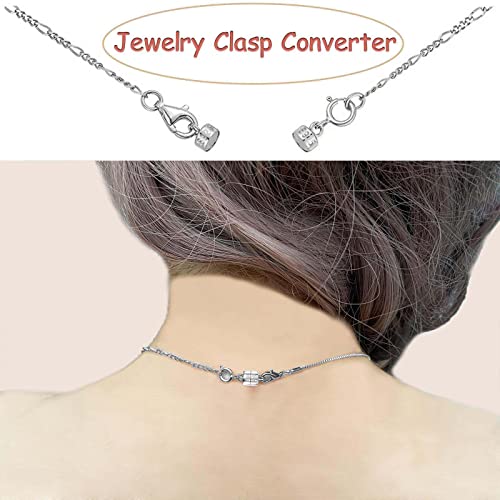 Ohinglt 925 Sterling Silver Magnetic Necklace Clasps And Closures,Gold And Silver Bracelet Clasp Converter For Jewelry Making Supplies,Chain Extender Connector For Small Necklace Bracelet #TOP4