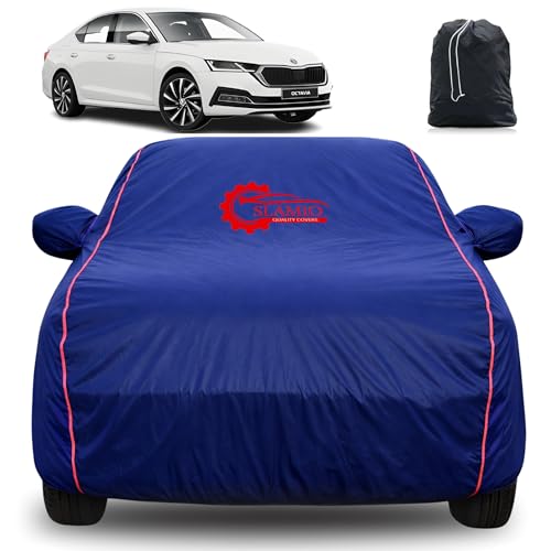 Image of 100% Waterproof Car Cover for Skoda Octavia 2021-2026 Model | All-Weather, Dustproof & UV Protection | Heavy-Duty 3-Layer Fabric | Custom Fit with Mirror & Antenna Pocket | Navy Blue