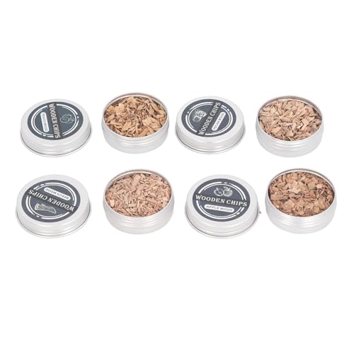 Astillas de Madera para Cócteles, 4 Sabores de Nogal, Roble, con Astillas de Madera Quebradizas y de Frutas para Ahumador de Cócteles