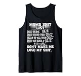 Mom Shit List Momlife Funny Mom Mothers Day Tank Top