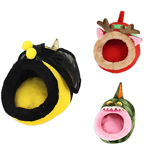 UKCOCO Kleine Dieren Slaap Tent Huis, Afneembare en Wasbare Bank Kussen Bed, Warm Grot Bed voor Hamster Guinea-varkens… - Image 6