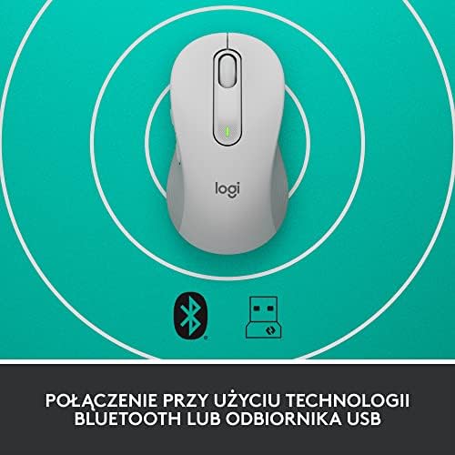 Logitech Signature M650 Mysz bezprzewodowa - małe i średnie dłonie, 2-letnia żywotność baterii, ciche kliknięcia, programowalne przyciski boczne, Bluetooth, PC/Mac/wiele urządzeń/Chromebook - Biały