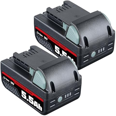 MANUFER 2 Packs 5.5 Ah 18V Battery Replacement for Milwaukee M-18 Battery M18 48-11-1881 48-11-1813 48-11-1861 48-11-1850R Compatible with Milwaukee M18 Cordless Power Tools and Original Charger Cover