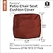 Classic Accessories Ravenna Water-Resistant Patio Chair Seat Cushion Cover, 21 x 21 x 3 Inch, Spice